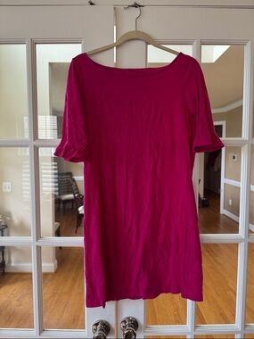 Lilly Pulitzer Hot Pink Ruffle Sleeve Dress